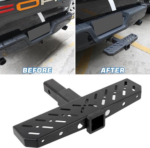 Z8 Tow Hitch Step for 2" Receivers, Strong Steel Construction Anti-Slip Coated, 600lbs Rated Tow Strap Capacity，for Trailer SUV Car Bar Jeep Pickup Rear Bump Towing Tailer Hitchstep Black in Saudi Arabia