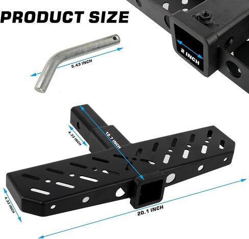 Z8 Tow Hitch Step for 2" Receivers, Strong Steel Construction Anti-Slip Coated, 600lbs Rated Tow Strap Capacity，for Trailer SUV Car Bar Jeep Pickup Rear Bump Towing Tailer Hitchstep Black in Saudi Arabia