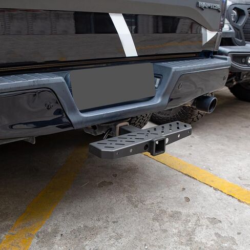 Z8 Tow Hitch Step for 2" Receivers, Strong Steel Construction Anti-Slip Coated, 600lbs Rated Tow Strap Capacity，for Trailer SUV Car Bar Jeep Pickup Rear Bump Towing Tailer Hitchstep Black in Saudi Arabia