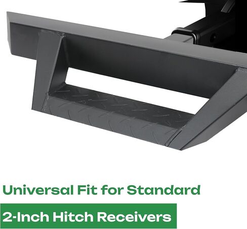 Universal Hitch Step AUSUM MOTOR Trailer Tow Hitch Step Bar مع منصات خطوة قطرة لشاحنة الالتقاط، تناسب جهاز استقبال 2 بوصة، أقصى حمولة 300 رطل مع دبوس وصلة، مثبت U-Bolts، واقي واقي المصد الخلفي in Kuwait