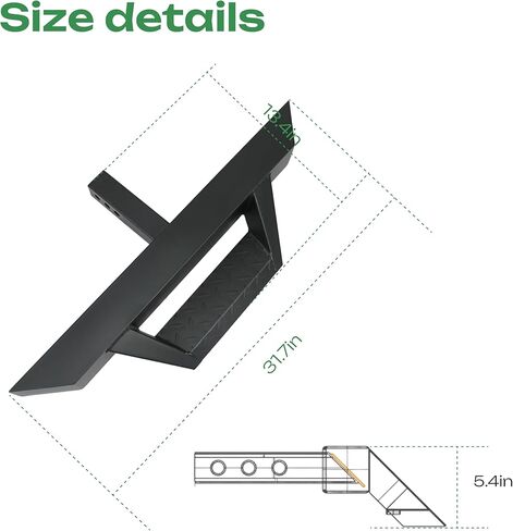 Universal Hitch Step AUSUM MOTOR Trailer Tow Hitch Step Bar مع منصات خطوة قطرة لشاحنة الالتقاط، تناسب جهاز استقبال 2 بوصة، أقصى حمولة 300 رطل مع دبوس وصلة، مثبت U-Bolts، واقي واقي المصد الخلفي in Kuwait