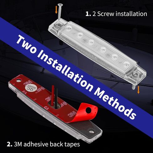 RVZONE Marine Led Boat Lights, Boat Interior Lights Night Fishing Lights 12V Waterproof Marine Boat Lights for Pontoon Boat Yacht Fishing Kayak Lights Cockpit Light (4 Pcs White) in Saudi Arabia