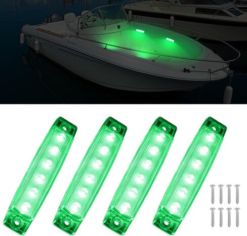 RVZONE Marine Led Boat Lights, Boat Interior Lights Night Fishing Lights 12V Waterproof Marine Boat Lights for Pontoon Boat Yacht Fishing Kayak Lights Cockpit Light (4 Pcs White) in Saudi Arabia