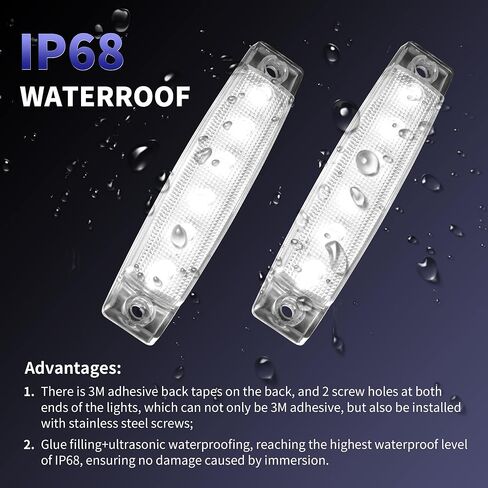 RVZONE Marine Led Boat Lights, Boat Interior Lights Night Fishing Lights 12V Waterproof Marine Boat Lights for Pontoon Boat Yacht Fishing Kayak Lights Cockpit Light (4 Pcs White) in Saudi Arabia