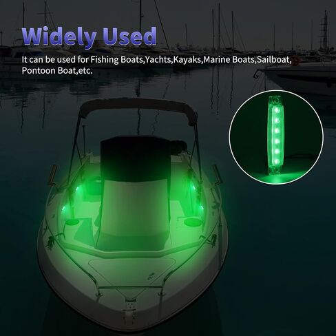 RVZONE Marine Led Boat Lights, Boat Interior Lights Night Fishing Lights 12V Waterproof Marine Boat Lights for Pontoon Boat Yacht Fishing Kayak Lights Cockpit Light (4 Pcs White) in Saudi Arabia
