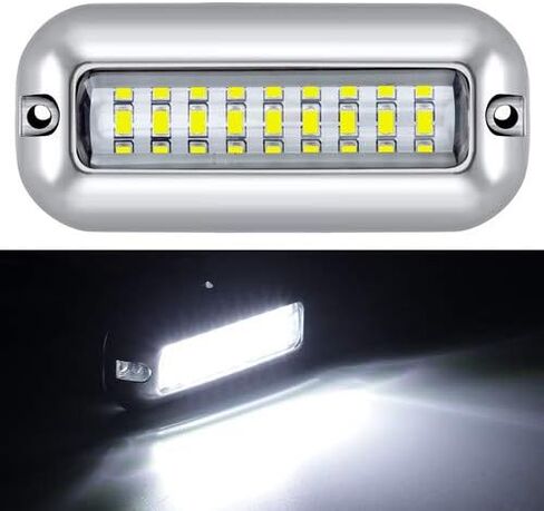 أضواء Kawell 27 LED LED تحت الماء للقوارب واليخوت مقاومة للماء IP68 SUS316 من الفولاذ المقاوم للصدأ أضواء عائمة بحرية للسباحة والقيادة والصيد باللون الأبيض in Saudi Arabia