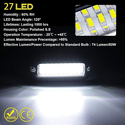 أضواء Kawell 27 LED LED تحت الماء للقوارب واليخوت مقاومة للماء IP68 SUS316 من الفولاذ المقاوم للصدأ أضواء عائمة بحرية للسباحة والقيادة والصيد باللون الأبيض in Saudi Arabia