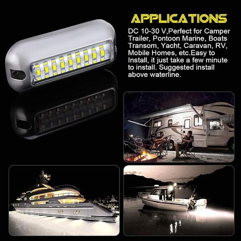 أضواء Kawell 27 LED LED تحت الماء للقوارب واليخوت مقاومة للماء IP68 SUS316 من الفولاذ المقاوم للصدأ أضواء عائمة بحرية للسباحة والقيادة والصيد باللون الأبيض in Saudi Arabia