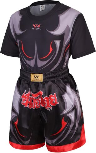 Wesing Kids Sports Rash Guard Suit for MMA No-Gi and Gi Jiu Jitsu BJJ Wear for Boys Girls in Kuwait