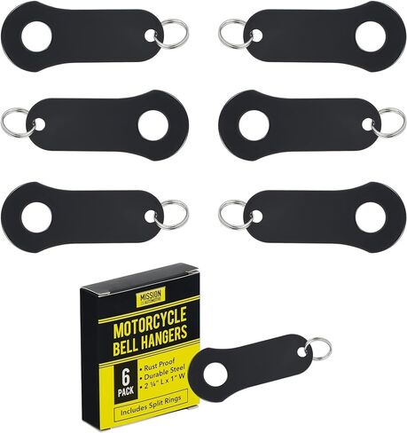 [6PK] شماعة جرس الدراجة النارية لسحر الحظ الجيد للدراجات النارية - شماعة جرس جريملين للدراجات النارية مع حلقة مقسمة - ملحقات دراجة نارية من الصلب لتأمين وحماية التميمة - 2 1/4 بوصة × 1 بوصة in Kuwait