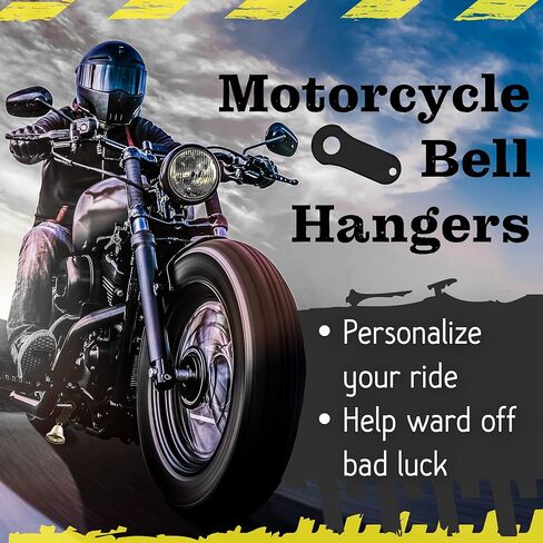 [6PK] شماعة جرس الدراجة النارية لسحر الحظ الجيد للدراجات النارية - شماعة جرس جريملين للدراجات النارية مع حلقة مقسمة - ملحقات دراجة نارية من الصلب لتأمين وحماية التميمة - 2 1/4 بوصة × 1 بوصة in Kuwait