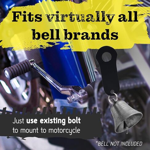[6PK] شماعة جرس الدراجة النارية لسحر الحظ الجيد للدراجات النارية - شماعة جرس جريملين للدراجات النارية مع حلقة مقسمة - ملحقات دراجة نارية من الصلب لتأمين وحماية التميمة - 2 1/4 بوصة × 1 بوصة in Kuwait