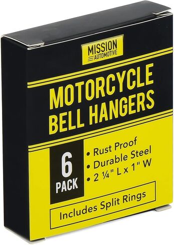 [6PK] شماعة جرس الدراجة النارية لسحر الحظ الجيد للدراجات النارية - شماعة جرس جريملين للدراجات النارية مع حلقة مقسمة - ملحقات دراجة نارية من الصلب لتأمين وحماية التميمة - 2 1/4 بوصة × 1 بوصة in Kuwait