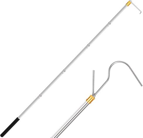 6ft Truck Cargo Grabber, Adjustable Spliced Pickup Truck Bed Hook Bar Base Tool Bar for Pickup Truck Bed Grabber Heavy Duty Truck Grapple Accessories (Two Hooks) in Kuwait