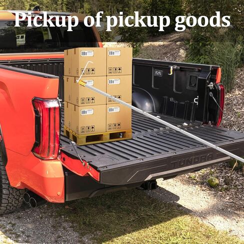 6ft Truck Cargo Grabber, Adjustable Spliced Pickup Truck Bed Hook Bar Base Tool Bar for Pickup Truck Bed Grabber Heavy Duty Truck Grapple Accessories (Two Hooks) in Kuwait