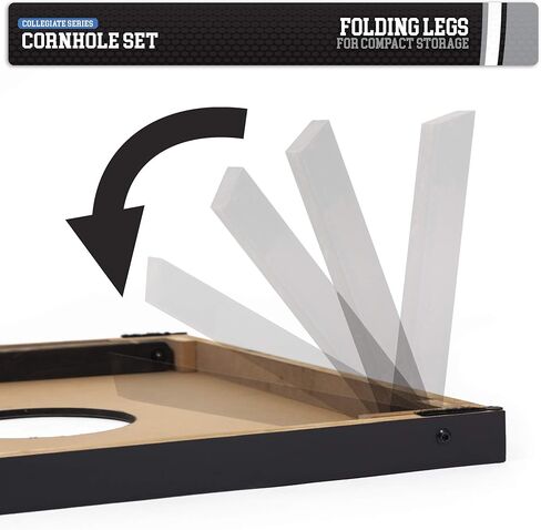 ألواح ثقب الذرة للكلية CAA، تصميم خشب MDF رمادي مقاس 2 × 3 بوصة من Wild Sports - تأتي مع 8 أكياس ثقب الذرة بألوان الفريق، رائعة لبوابات كرة القدم الخلفية in Saudi Arabia