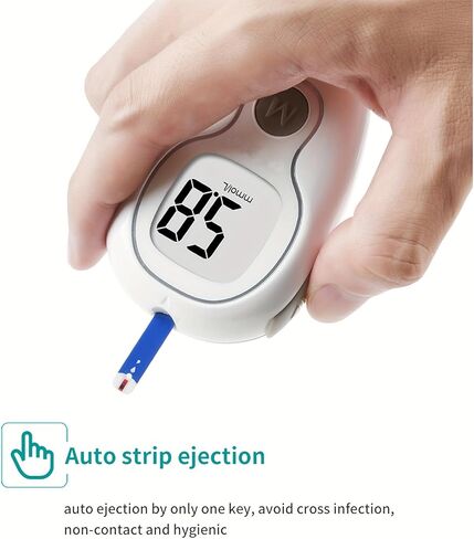 Blood Glucose Monitor Kit with 50 Glucometer Strips, Lancets & 1 Blood Sugar Monitor,Lancing Device Large Display. Noninvasive Glucose Meter. Battery not Included in Saudi Arabia