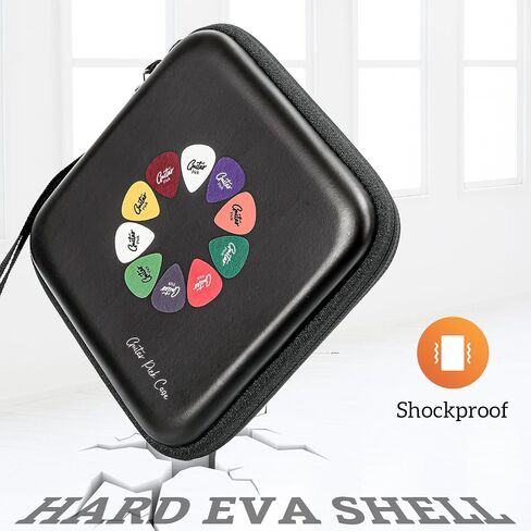Guitar Pick Case, Pick Holder Stores 84 pcs Guitar Picks Collection Pick Storage Album Book Pick Display Water-Resistant, Durable EVA Material Gift for Guitar Player -Black in Saudi Arabia