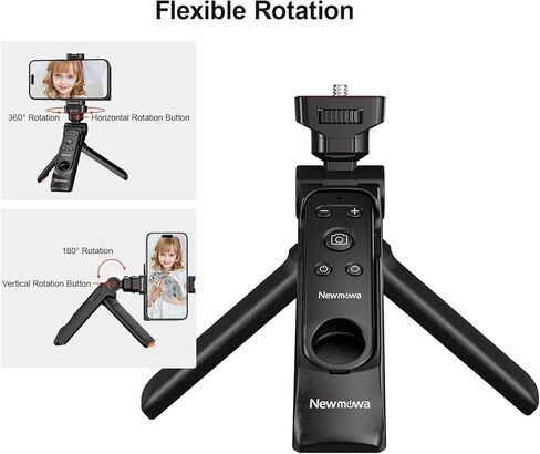 حامل ثلاثي مصراع الهاتف عن بعد من Newmowa، حامل ثلاثي قابل للطي مع جهاز تحكم عن بعد لاسلكي قابل للفصل لالتقاط صور فيديو iPhone/التكبير/تبديل العدسات، متوافق مع iPhone 6.1 بوصة (iOS 15 أعلاه) in Kuwait
