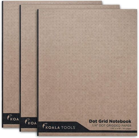 Koala Tools - Circular Grid Sketchbook with Polar Coordinate Graph Paper, Polar Grid for Circular Designs, Mandala, and Geometric Patterns, 8.5 x 8.5 inches, 60 Pages - Pack of 1 in Kuwait