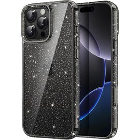 JETech Glitter Case for iPhone 16 Pro Max 6.9-Inch, Bling Sparkle Shockproof Phone Bumper Cover, Cute Sparkly for Women and Girls (Clear)