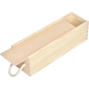 Unpainted Wooden Wine Box with Rope | 2 Bottles | 35x20x10cm | Natural Wood Wine Holder Wine Bottle Gift Box Gift Storage Chest | Christmas Xmas Presentation Box