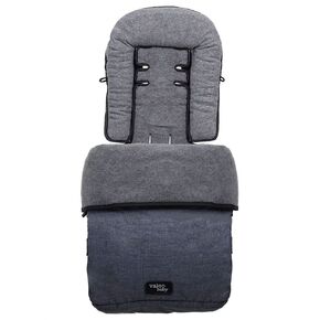 Valco Baby Universal Snug Fabric Footmuff for Baby/Infant Pram Stroller Denim (Denim)