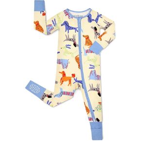 Bamboo Viscose Baby Footie Pajama, Zipper Pajamas for Baby Boys & Baby Girls, Sleep & Play Footed Pjs 3-6M