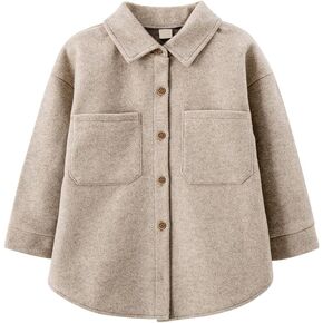 Little Girls Coat Baby Fleece Jacket Button Warm Coats Kids Khaki Girls Trench Coats Outwear Wool Jackets Toddler