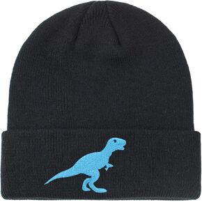 Toddlers Knitted Hat Baby Boys Girls Beanie Cute Embroidery Dinosaur Kids Winter Hat for 0-8 Years