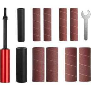 Spindle Sander Adapter Tool Set, Hand Sanding Drum for Power Drills, Power Sander Drill Sanding Machine Attachments for Woodwork Metal Plastic, 80/120 Grit Sanding Sleeves