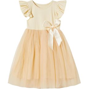 Niyage Girls Dress Tulle Tutu Toddler Ruffle Sleeveless Casual Princess Dresses