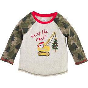 Mud Pie Boys Tee, Wreck The Halls, Medium