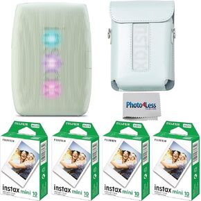 FUJIFILM INSTAX Mini Link 3 Smartphone Printer (Sage Green) Bundle with Fujifilm Instax Mini Film (40 Sheets), Instax Mini Link 3 Protective Case