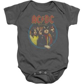 Popfunk Classic AC/DC Highway to Hell, Charcoal Baby/Toddler Unisex Boy Girl Onesie Short Sleeve Snapsuit (18 Months), Charcoal