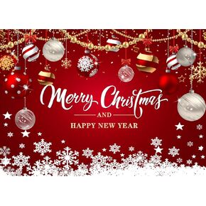LYCGS 7X5ft Red Christmas Backdrop Merry Christmas Party Backdrop Christmas Backdrops for Photography Christmas photo background New Year Xmas Eve Party Decoration Banner X-195