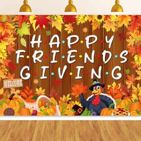 Friendsgiving Backdrop,Thanksgiving Banner 7x5FT Thanksgiving Backdrop Pumpkin Turkey Backdrop Happy Thanksgiving Backdrop Give Thanks Banner Thanksgiving Backdrop Party Decor Supplie