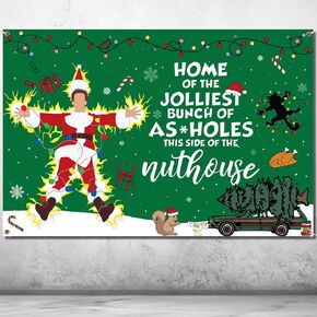 Funny Christmas Decorations Banner, Christmas Vacation Decorations Backdrop Funny Merry Christmas Banner Christmas Movie Decorations Banner for Funny Holiday Xmas Party Decorations