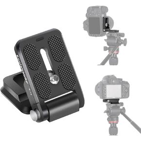 koolehaoda Foldable L-Shaped Quick Release Plate Camera L Bracket Vertical Horizontal Switching with 1/4 Inch Screw Replacement for Canon Nikon Sony DSLR Camera(K-12)