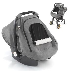 Winter Baby Car Seat Cover, Windproof Infant Warm Carseat Canopy with Breathable Mesh Window for Newborn Boys and Girls（Navy Blue）