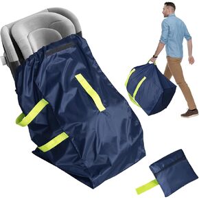 Car Seat Travel Bag for Airplane, Water-Resistant Gate Check Bag with Adjustable Carry Straps, Universal Fit, Durable Carseat Cover For Airplane Travel, Navy