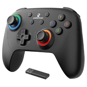Doriteney RG P01 Wireless Game Controller, Compatible with PC Switch Android, Gyroscope Calibration, Customizable RGB Light Modes, Rapid Fire Settings, Adjustable Vibration (black)