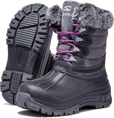 HOBIBEAR Women's Waterproof Winter Snow Boots Lightweight Anti-Slip Warm Outdoor Mid-Calf Booties in Kuwait