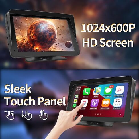 10.26" Wireless Carplay Screen for Car - Compatible with Portable Apple Carplay & Android Auto, Car Play Screen with Backup Camera, Blue-Tooth, GPS Navigation, Mirror Link, Fits All Vehicles in Saudi Arabia