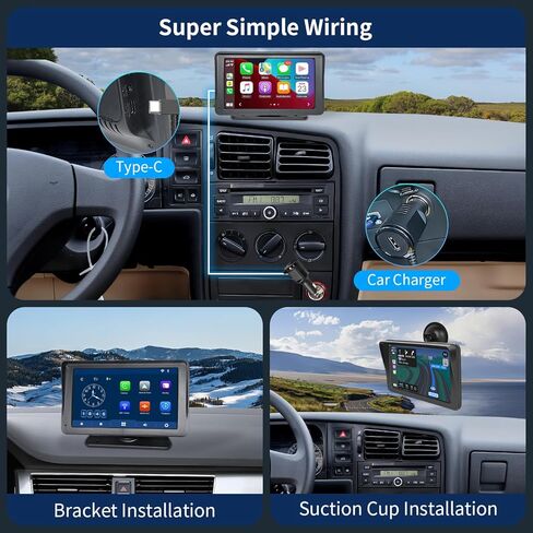 10.26" Wireless Carplay Screen for Car - Compatible with Portable Apple Carplay & Android Auto, Car Play Screen with Backup Camera, Blue-Tooth, GPS Navigation, Mirror Link, Fits All Vehicles in Saudi Arabia