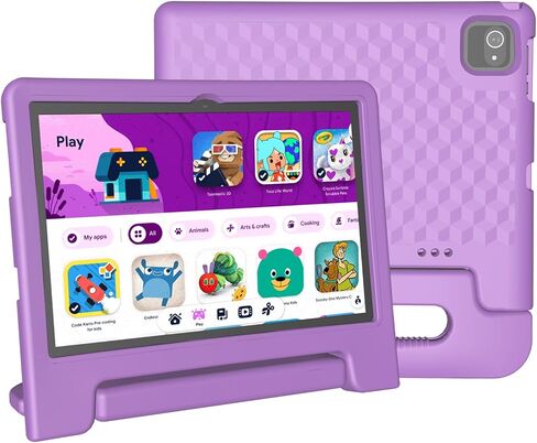 JREN Kids Tablet,10 inch Tablet for Kids,Children,Girls,Boys,10.1 IPS HD Screen,CPU Speed up to 1.8GHz,RAM 2GB and 32GB Storage,Toddler Tablet with Protective case,Color Pink in Saudi Arabia