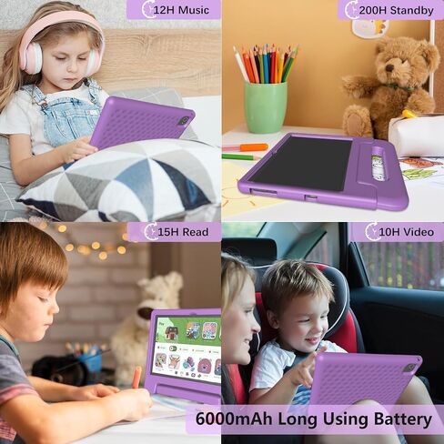 JREN Kids Tablet,10 inch Tablet for Kids,Children,Girls,Boys,10.1 IPS HD Screen,CPU Speed up to 1.8GHz,RAM 2GB and 32GB Storage,Toddler Tablet with Protective case,Color Pink in Saudi Arabia
