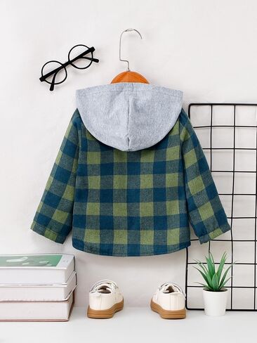 Baby Toddler Boys Long Sleeve Shirt Flannel Buffalo Plaid Shirts Button Down Jacket Top Outfit Fall Winter Clothes in Kuwait