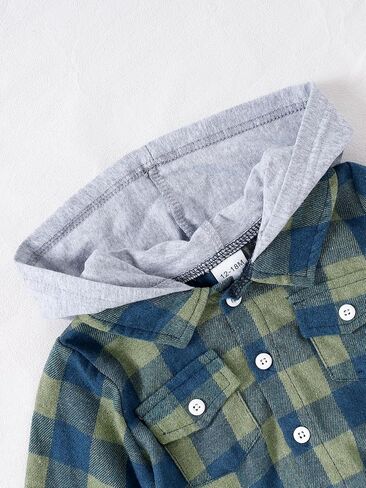 Baby Toddler Boys Long Sleeve Shirt Flannel Buffalo Plaid Shirts Button Down Jacket Top Outfit Fall Winter Clothes in Kuwait
