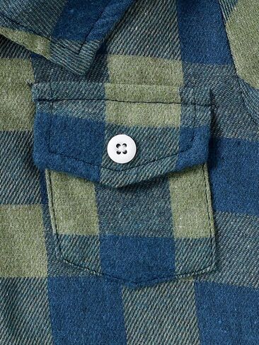 Baby Toddler Boys Long Sleeve Shirt Flannel Buffalo Plaid Shirts Button Down Jacket Top Outfit Fall Winter Clothes in Kuwait